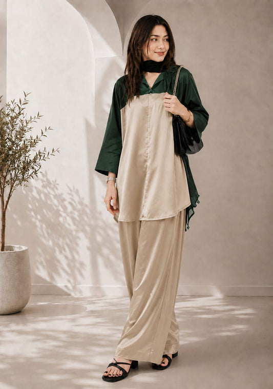 Emerald Beige 2-Piece Co-Ord Set