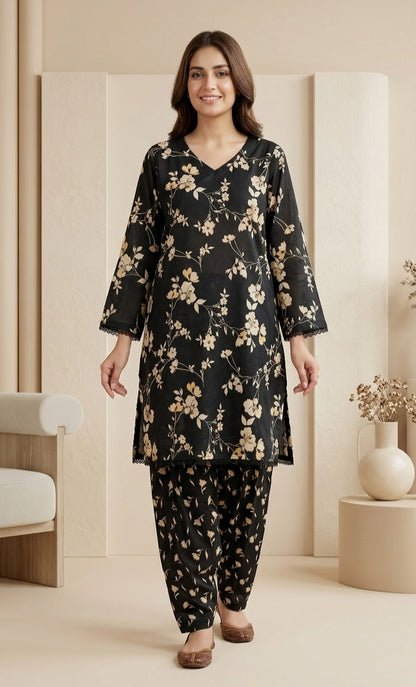 Sophisticated Floral Elegance Co-ord Short