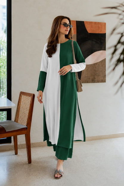 Pakistan Day Color Block Co-Ord Set